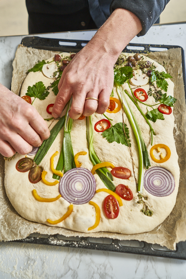 Garden Focaccia belegen