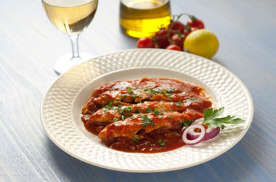 Rotbarbe_Triglie Rotbarbe in Tomatensauce