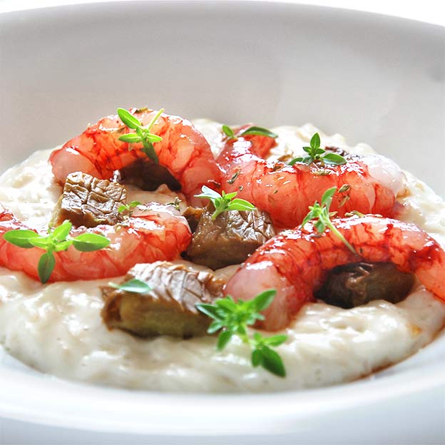 Risotto-mit-Garnele-und-Aubergine