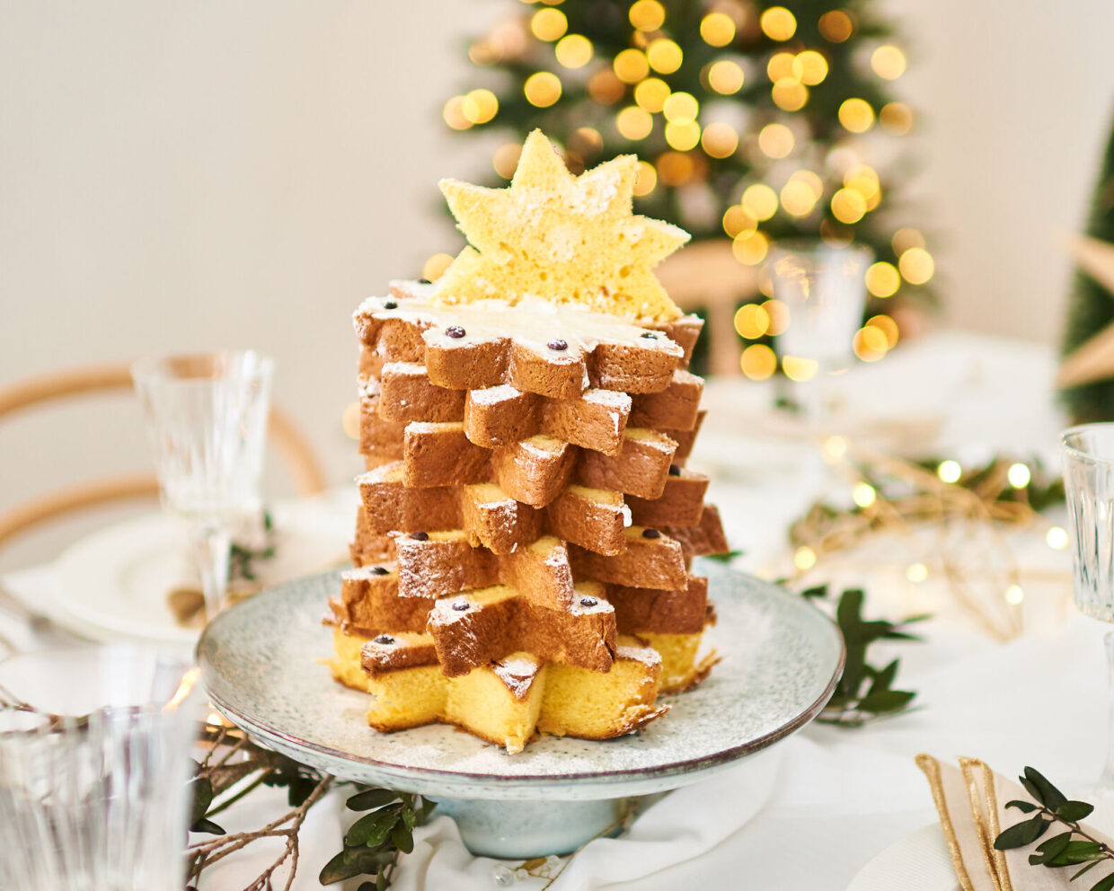 Rezept für weihnachtlichen Pandoro Stern