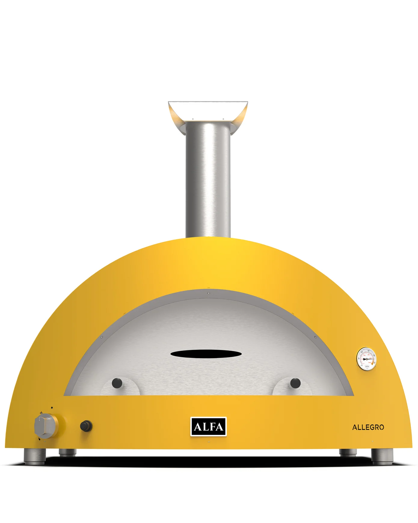 Alfa Forni Moderno 5 Pizze – XXL-Pizzaofen mit Gas (Hybrid), gelb