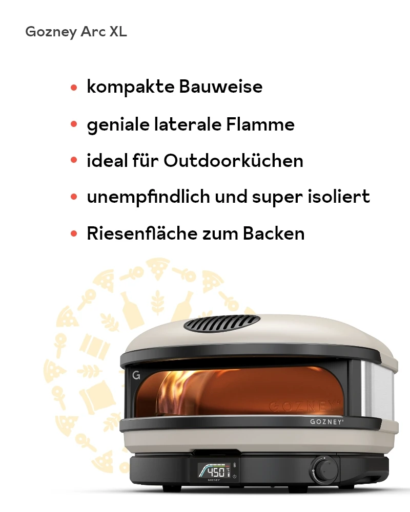 Gozney Arc XL – Gas-Pizzaofen – mit passenden Accessoires arrangiert