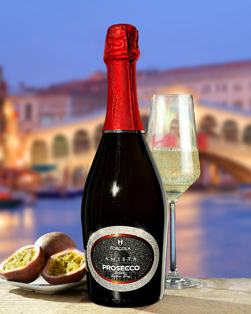 Amistà Prosecco DOC Treviso Extra Dry – ansprechend in Szene gesetzt