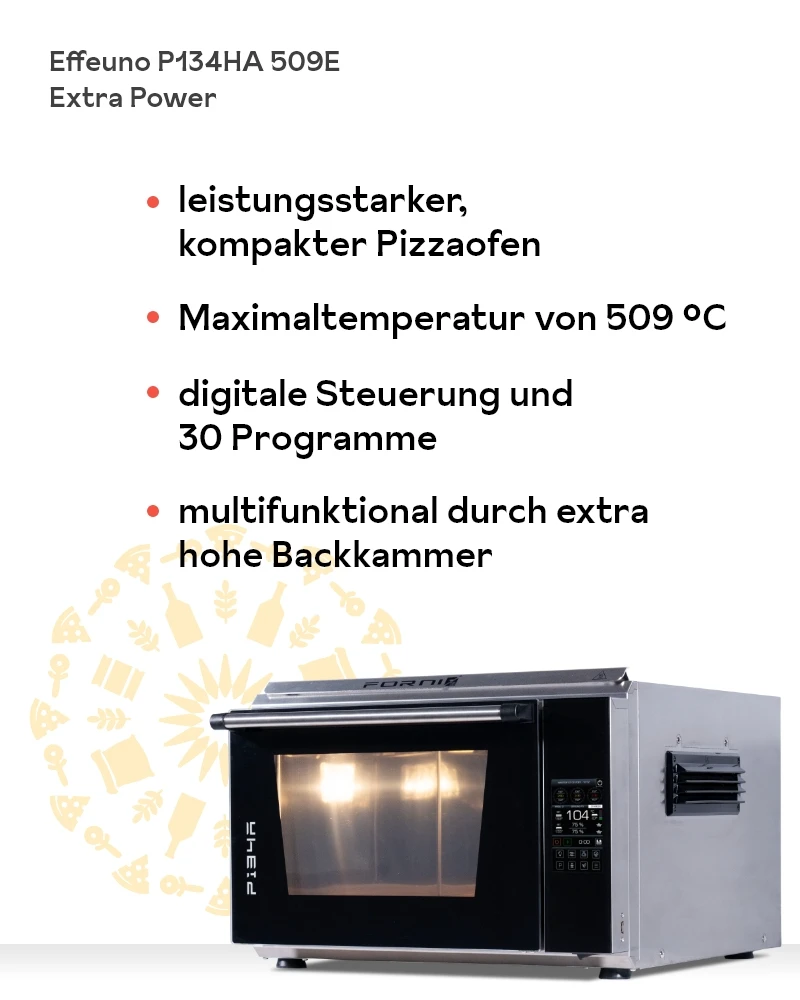 Effeuno P134HA 509E Extra Power - XL Pizzaofen elektrisch – frisches Brot im Bild