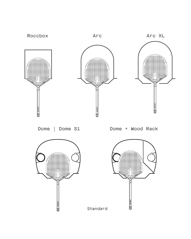 Gozney – Pro Pizzaschieber – mit passenden Accessoires arrangiert