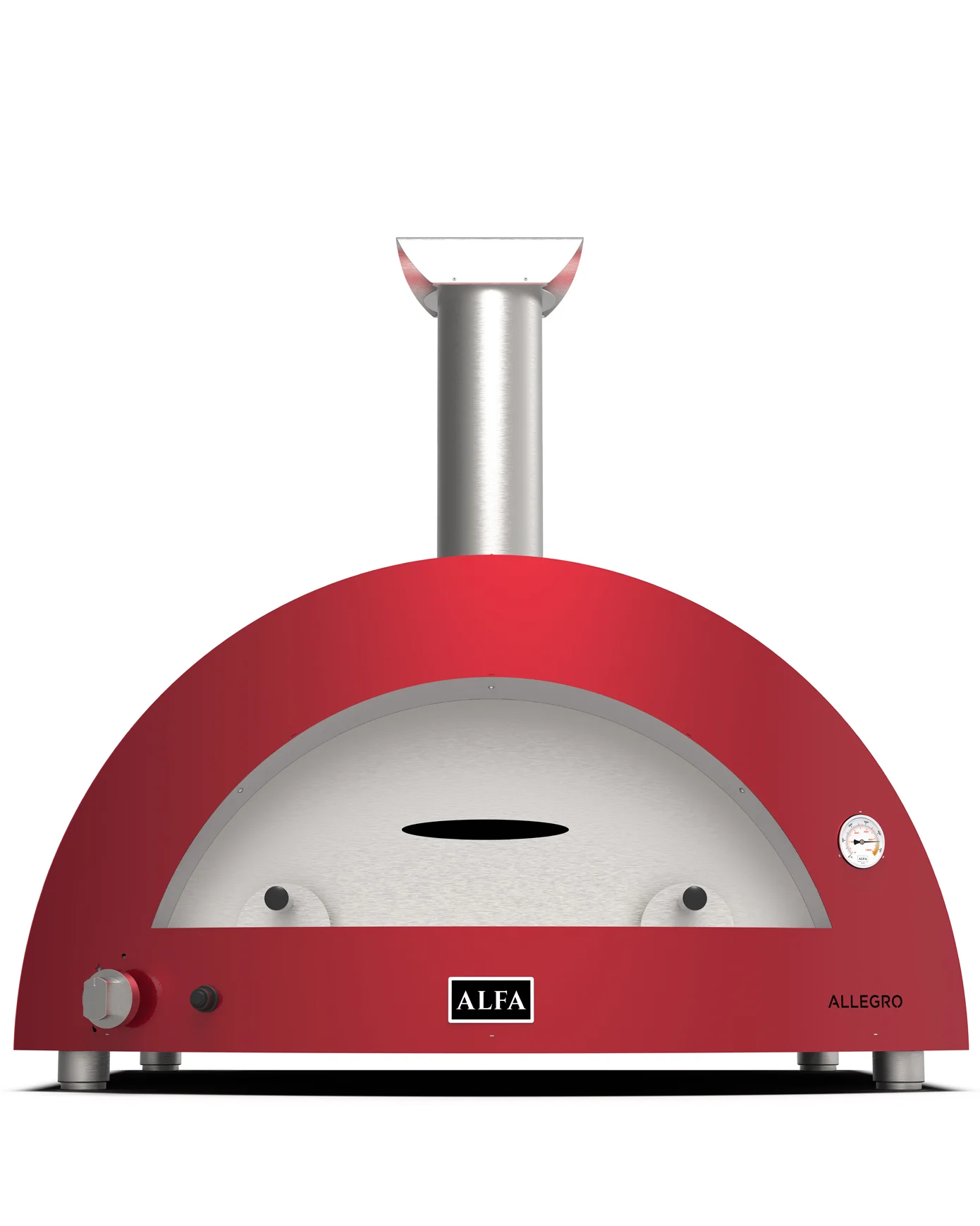 Alfa Forni Moderno 5 Pizze – XXL-Pizzaofen mit Gas (Hybrid), rot