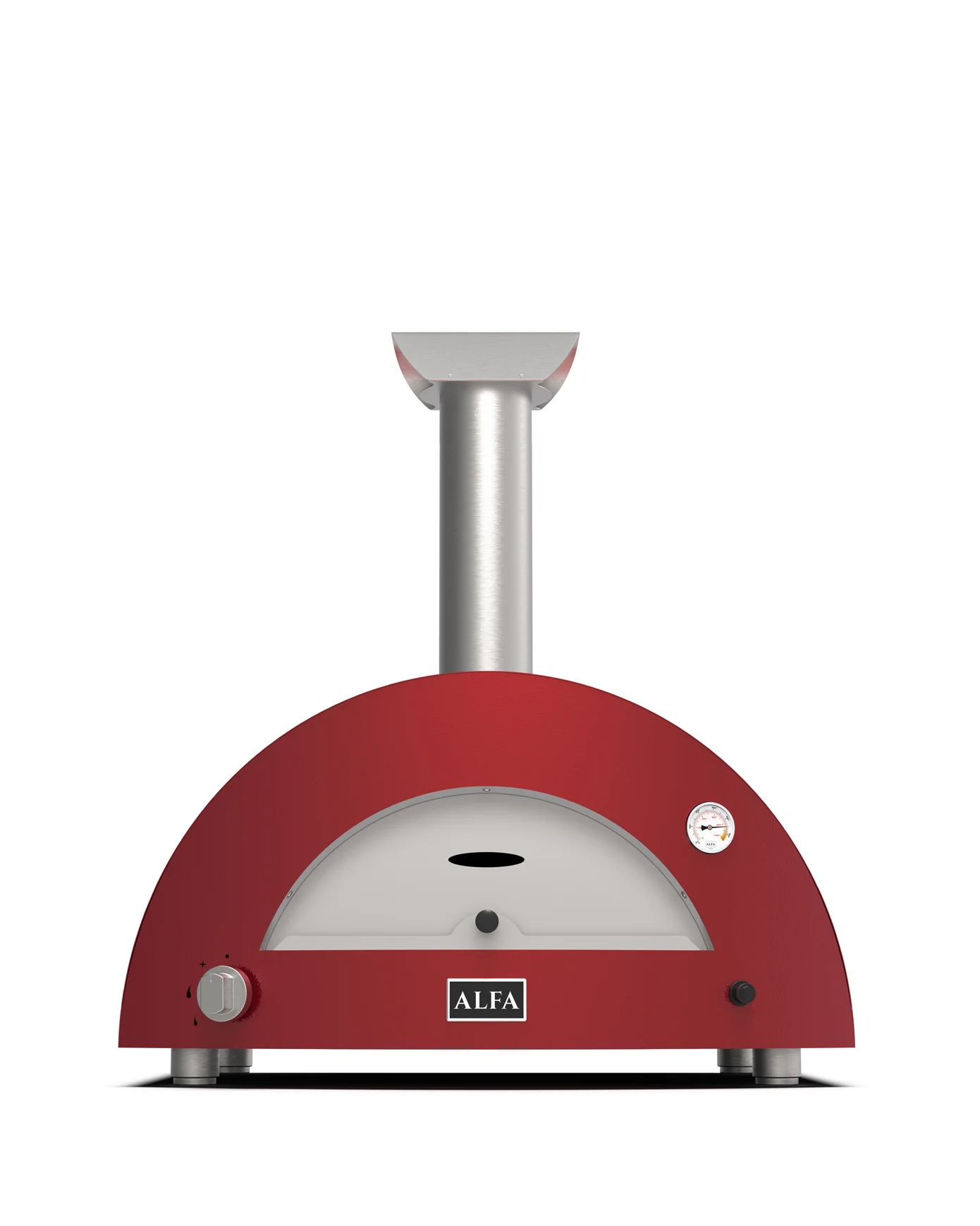 Alfa Forni Moderno 2 Pizze Gas-Pizzaofen (Hybrid mit Holz), rot