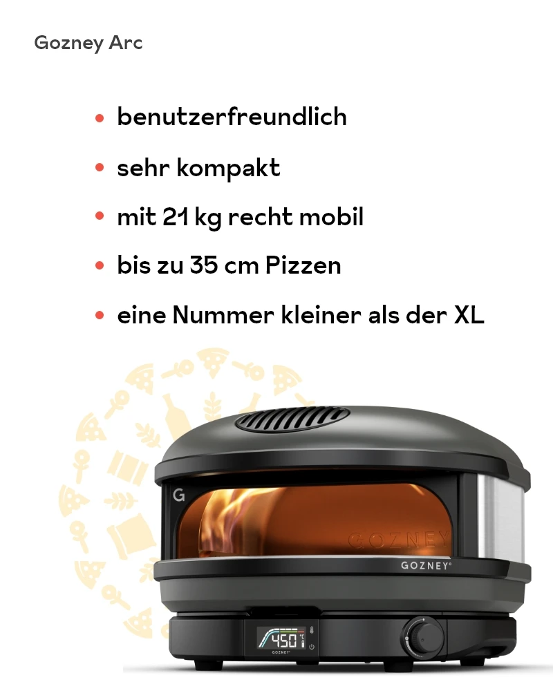 Gozney Arc - Gas Pizzaofen – mit passenden Accessoires arrangiert