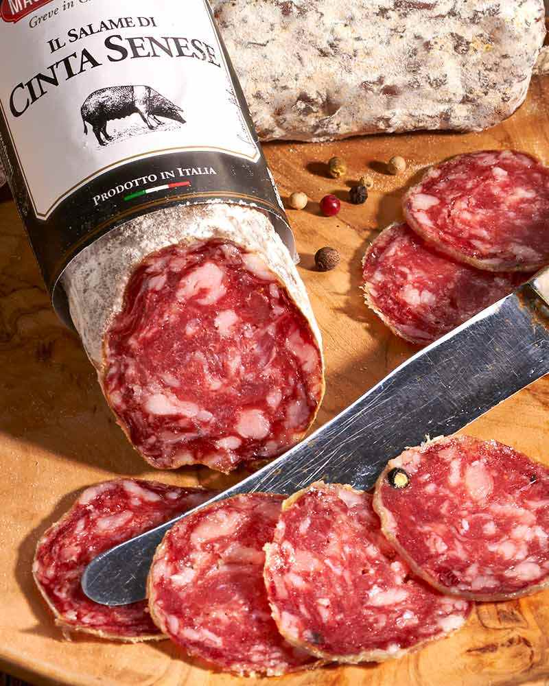 DOP Salami vom Cinta Senese Schwein Salami vom Cinta Senese Schwein