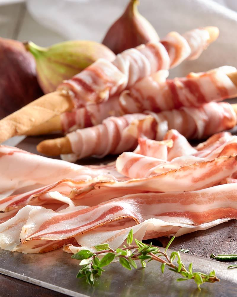 Pancetta vom schwarzen Schwein - Aufschnitt Pancetta vom schwarzen Schwein - Aufschnitt